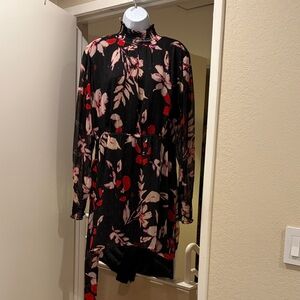 Sanctuary Black and Red Floral Mini Dress